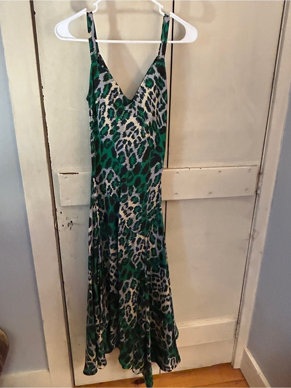 Diane Von Furstenberg DVF Iman Silk Slip Dress Green
